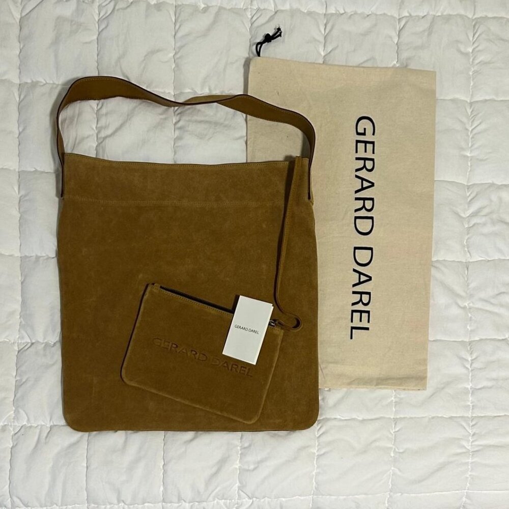 Gerard Darel Suede Hobo in Cognac